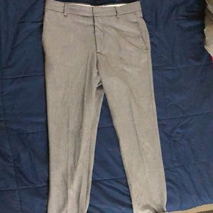 Formal navy blue plaid pants